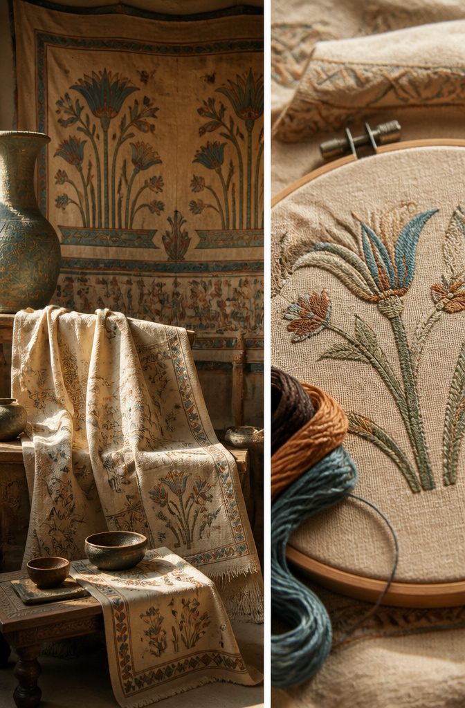 Floral Pattern Design in Textiles: Printed, Embroidered, Lace and More 7 Historical floral patterns from ancient Egypt arranged in baskets.